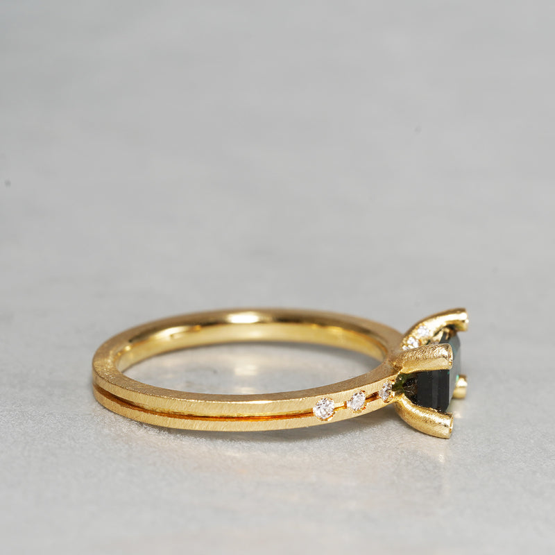 [5/3-5/25 Limited time only] 19un-neuf / Lotus Ring Green Tourmaline CR035115