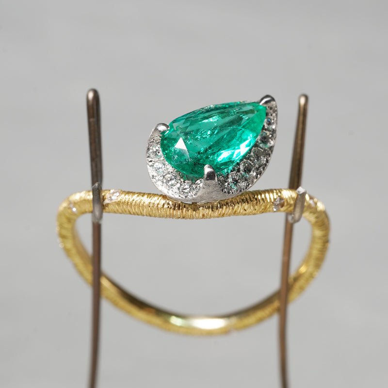 [5/3-5/25 Limited time only] 19un-neuf / Lotus Ring Emerald CR09812