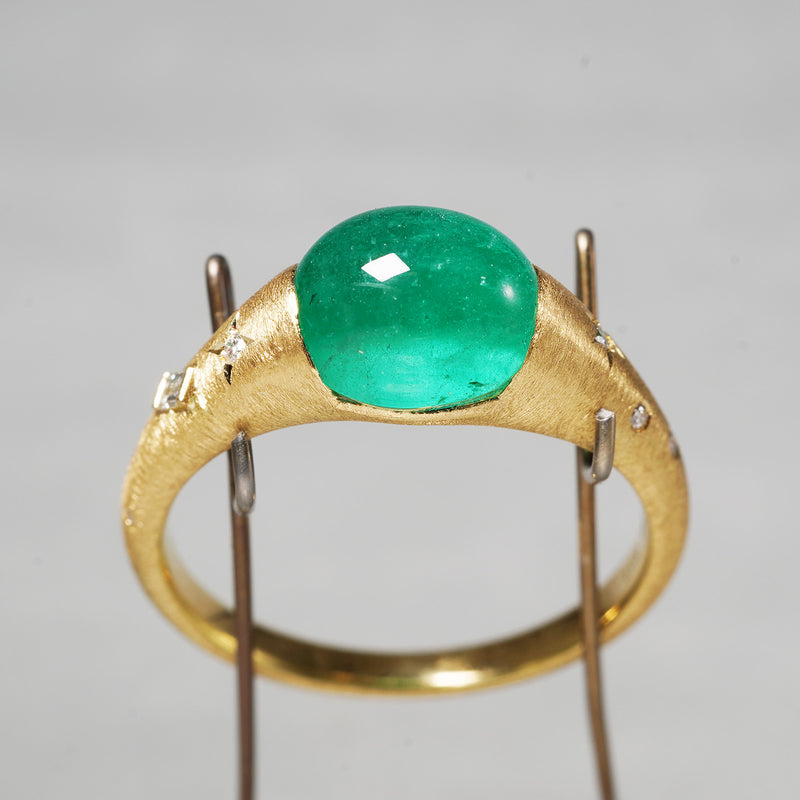 [5/3-5/25 Limited time only] 19un-neuf / Handsome Ring Emerald cat's eye CR09613
