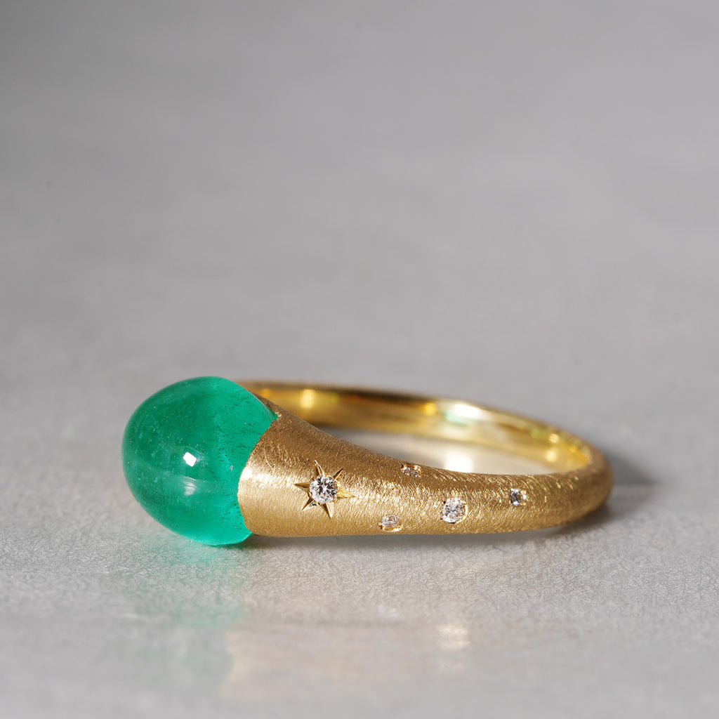 [5/3-5/25 Limited time only] 19un-neuf / Handsome Ring Emerald cat's eye CR09613