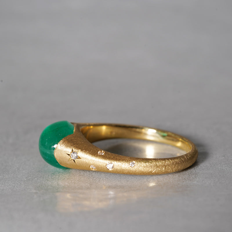 [5/3-5/25 Limited time only] 19un-neuf / Handsome Ring Emerald cat's eye CR09613