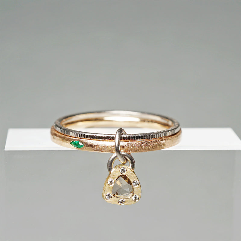 [-12/28 limited time] GICLAT / K18PG/K18WG/K18YG x Brown Dia x Salt&Pepper Dia x Emerald GLR810