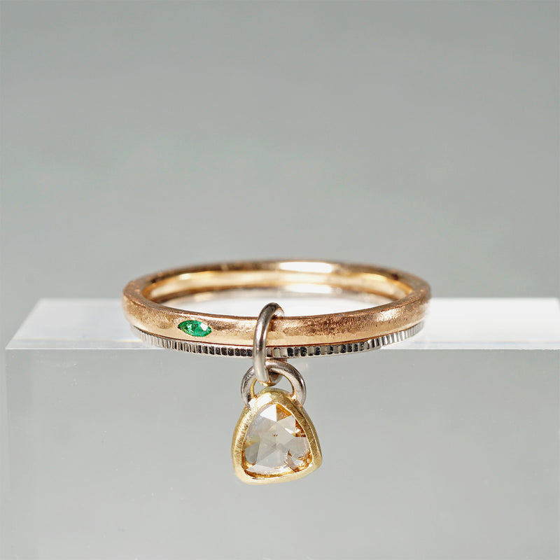 [-12/28 limited time] GICLAT / K18PG/K18WG/K18YG x Brown Dia x Salt&Pepper Dia x Emerald GLR810