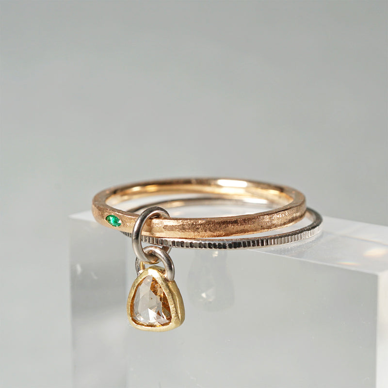 [-12/28 limited time] GICLAT / K18PG/K18WG/K18YG x Brown Dia x Salt&Pepper Dia x Emerald GLR810