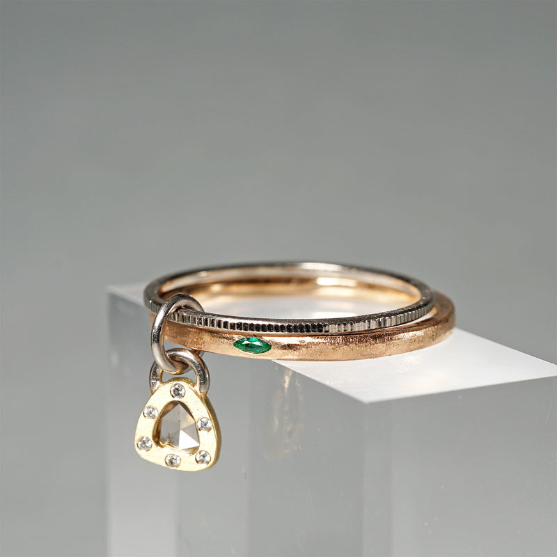 [-12/28 limited time] GICLAT / K18PG/K18WG/K18YG x Brown Dia x Salt&Pepper Dia x Emerald GLR810