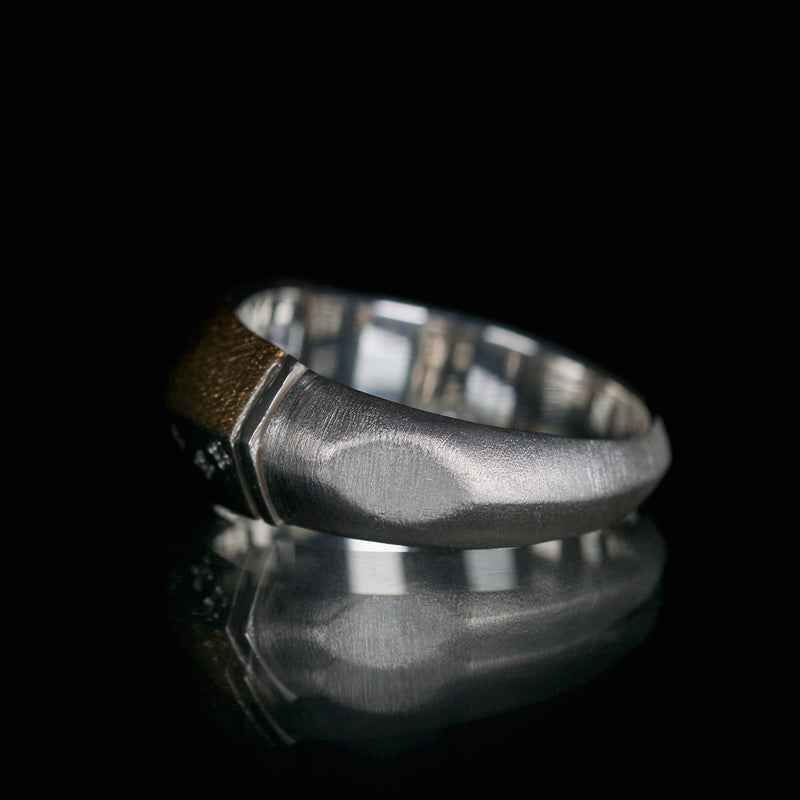 GERMEDEUR / Blade Ripple Set Gold Weaving Ring K18YG×SV #20.5