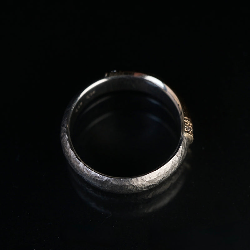 GERMEDEUR / Two Tone Precious Ring Gray Diamond – Fuligo / Fuligoshed