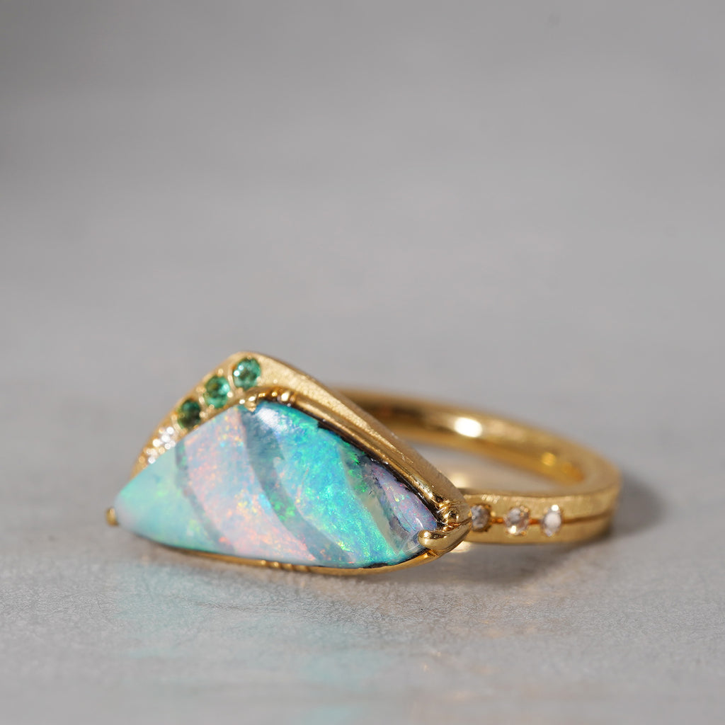 [5/3-5/25 Limited time only] 19un-neuf / Coral Reef Ring Boulder Opal OPR00816
