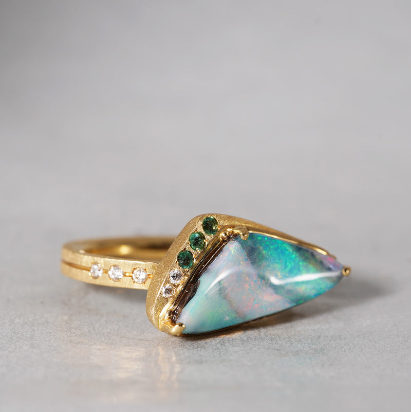 [5/3-5/25 Limited time only] 19un-neuf / Coral Reef Ring Boulder Opal OPR00816