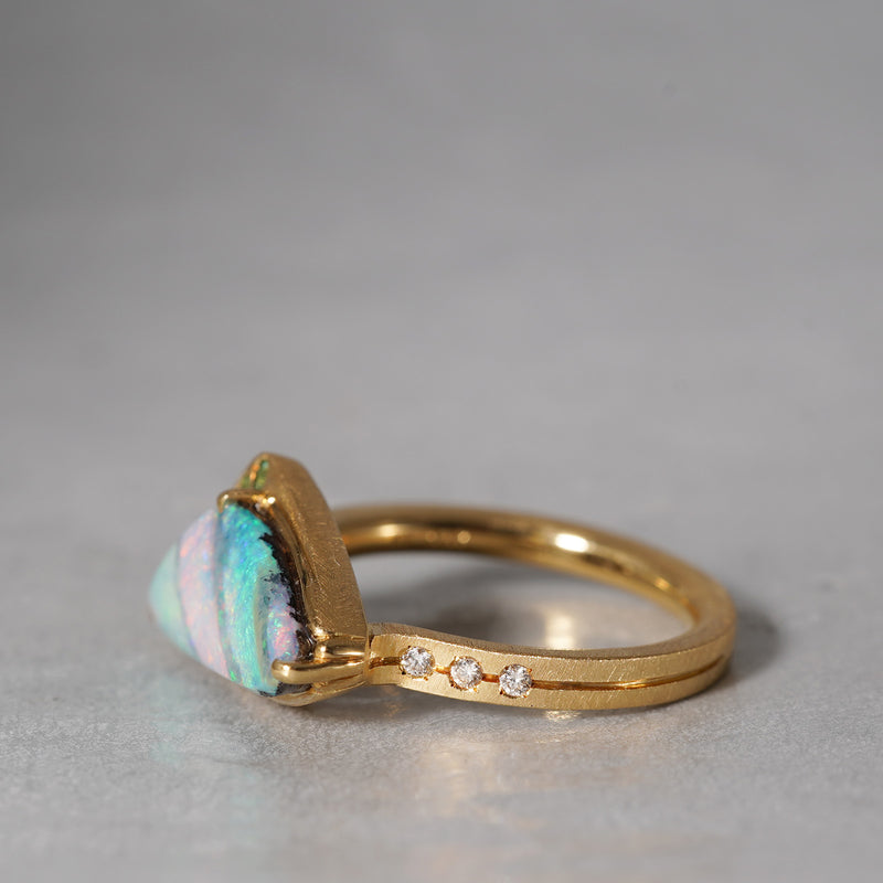 [5/3-5/25 Limited time only] 19un-neuf / Coral Reef Ring Boulder Opal OPR00816