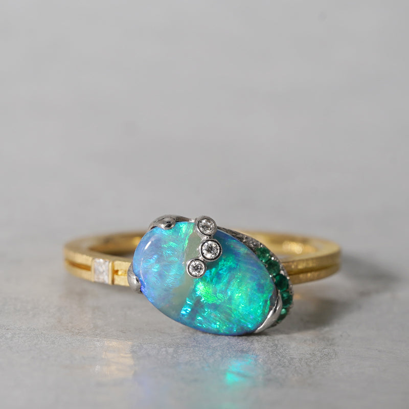 [5/3-5/25 Limited time only] 19un-neuf / Dancing Light Ring Boulder Opal OPR04113