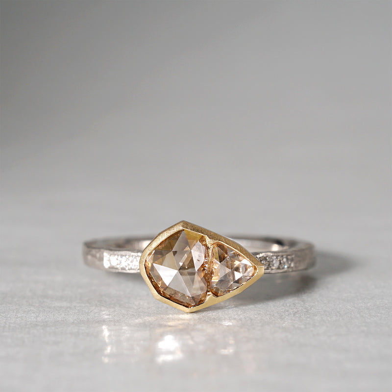 【-12/28 期間限定】GICLAT /  K18YG/Pt900 x Brown Diamond x Diamond　GLR891