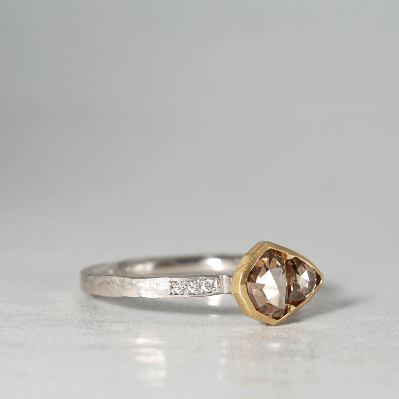 【-12/28 期間限定】GICLAT /  K18YG/Pt900 x Brown Diamond x Diamond　GLR891