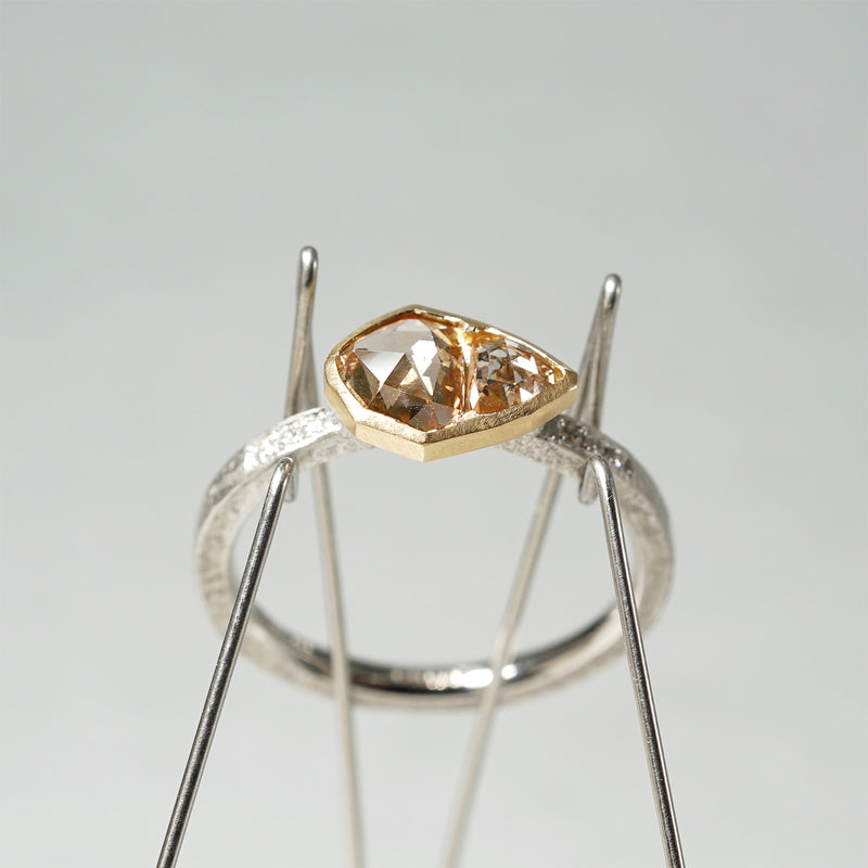 【-12/28 期間限定】GICLAT /  K18YG/Pt900 x Brown Diamond x Diamond　GLR891