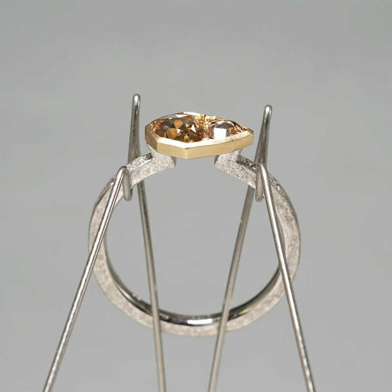 【-12/28 期間限定】GICLAT /  K18YG/Pt900 x Brown Diamond x Diamond　GLR891