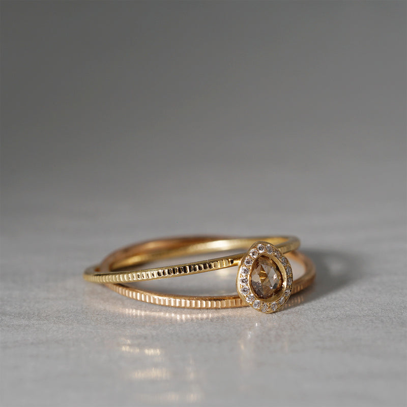 【-12/28 期間限定】GICLAT /  K18YG/K18PG x  Brown Dia 0.110ct　GLR805