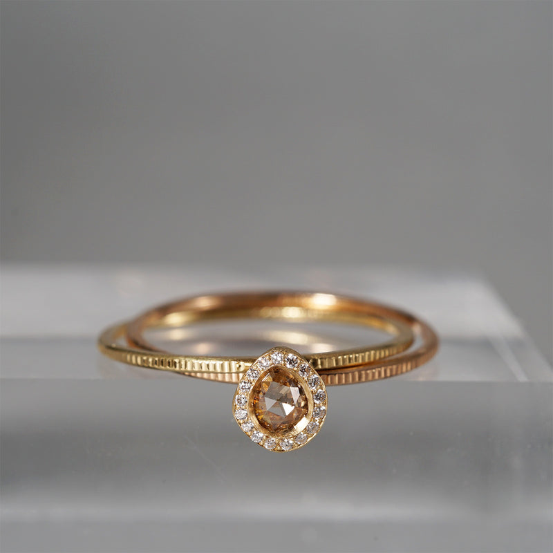 【-12/28 期間限定】GICLAT /  K18YG/K18PG x  Brown Dia 0.110ct　GLR805