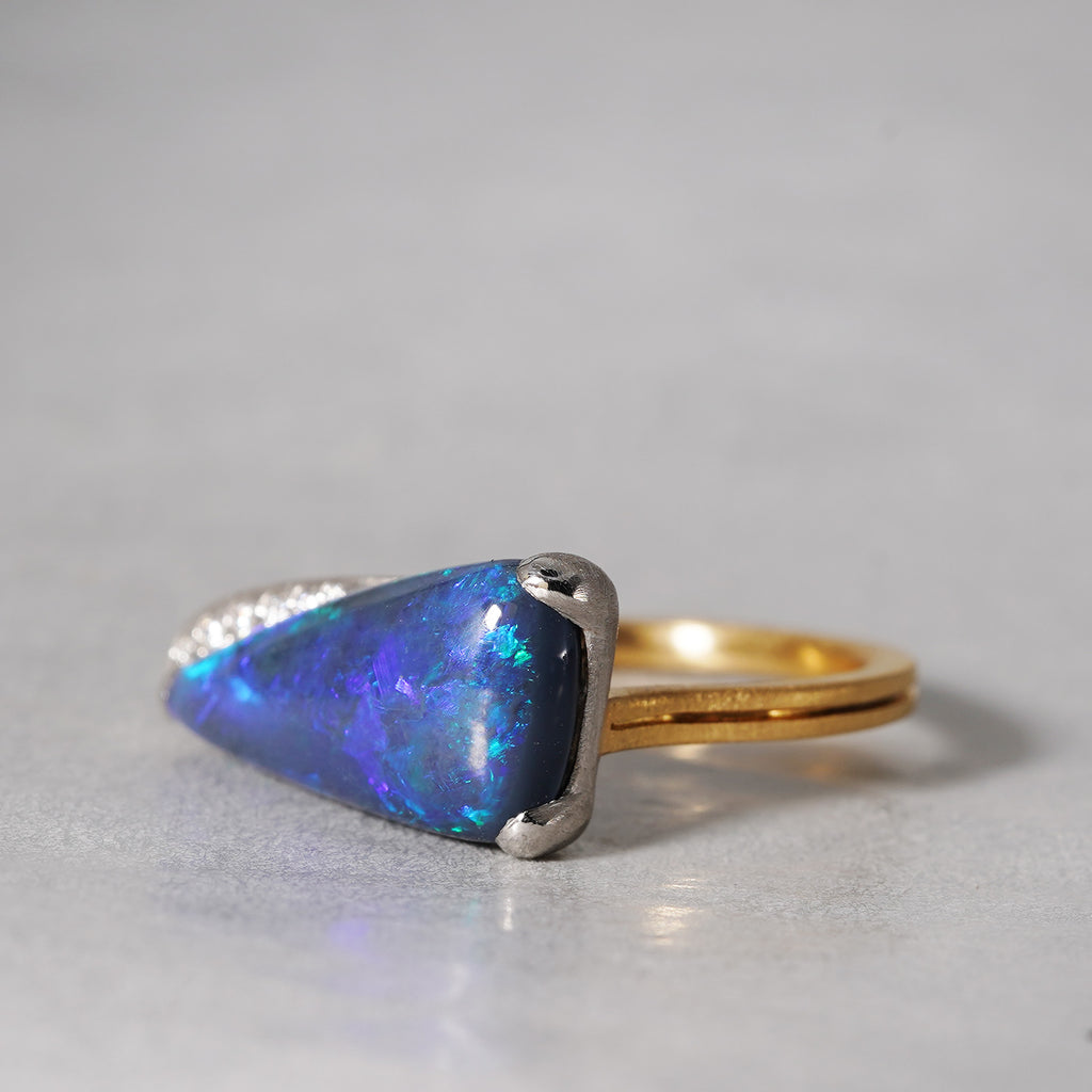 【5/3-5/25 期間限定】19un-neuf / マティスの青のリング Black Opal OPR03412