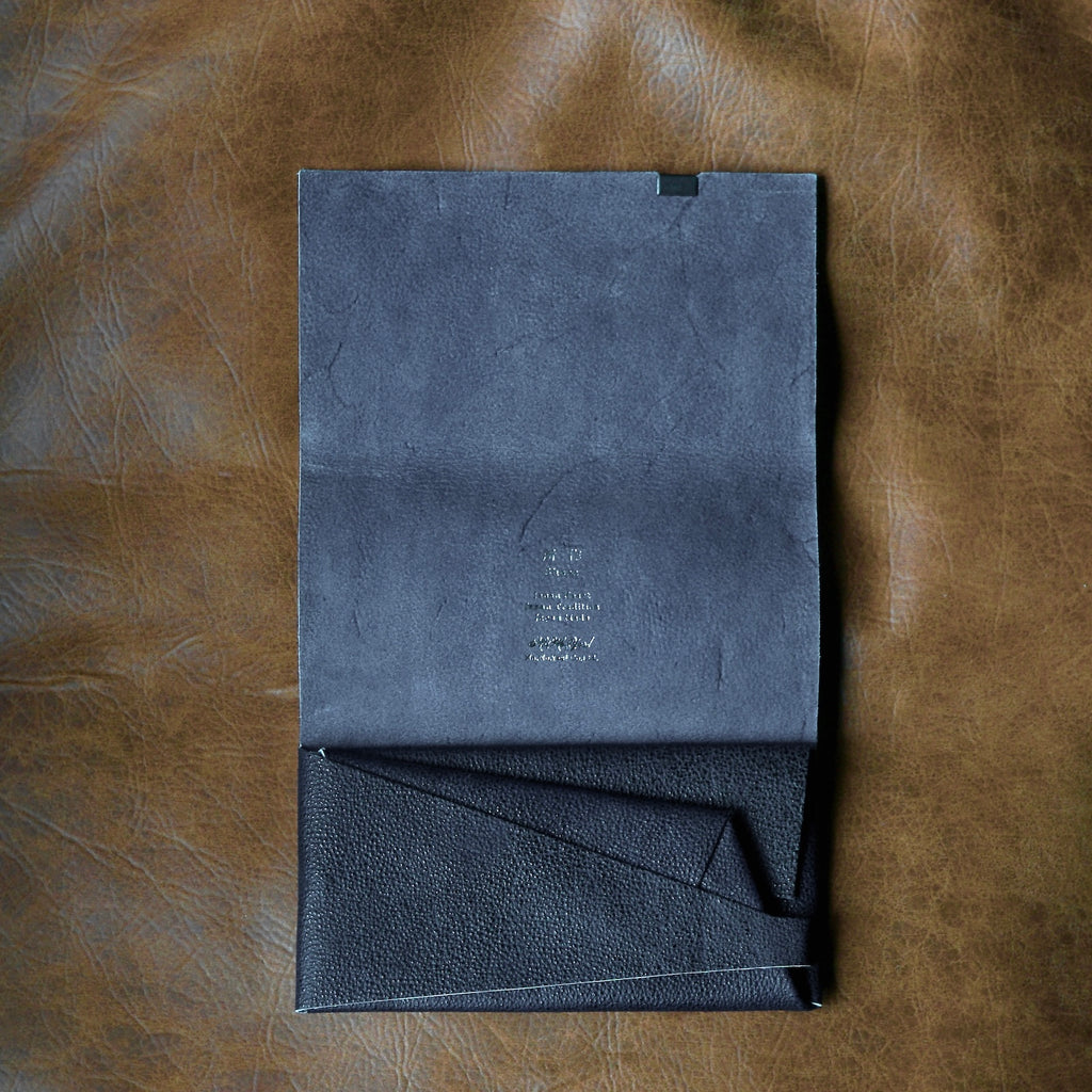 [Limited period]shosa / Long wallet black leather x indigo dyeing