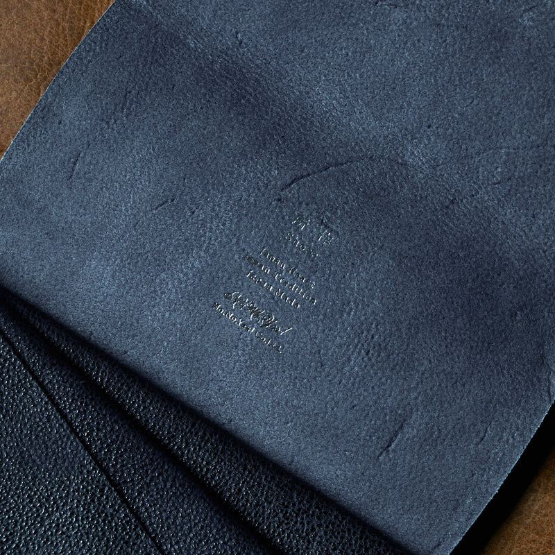 [Limited period]shosa / Long wallet black leather x indigo dyeing