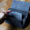 [Limited period]shosa / Long wallet black leather x indigo dyeing