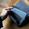[Limited period]shosa / Long wallet black leather x indigo dyeing