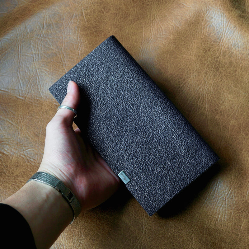 [Limited period]shosa / Long wallet black leather x indigo dyeing