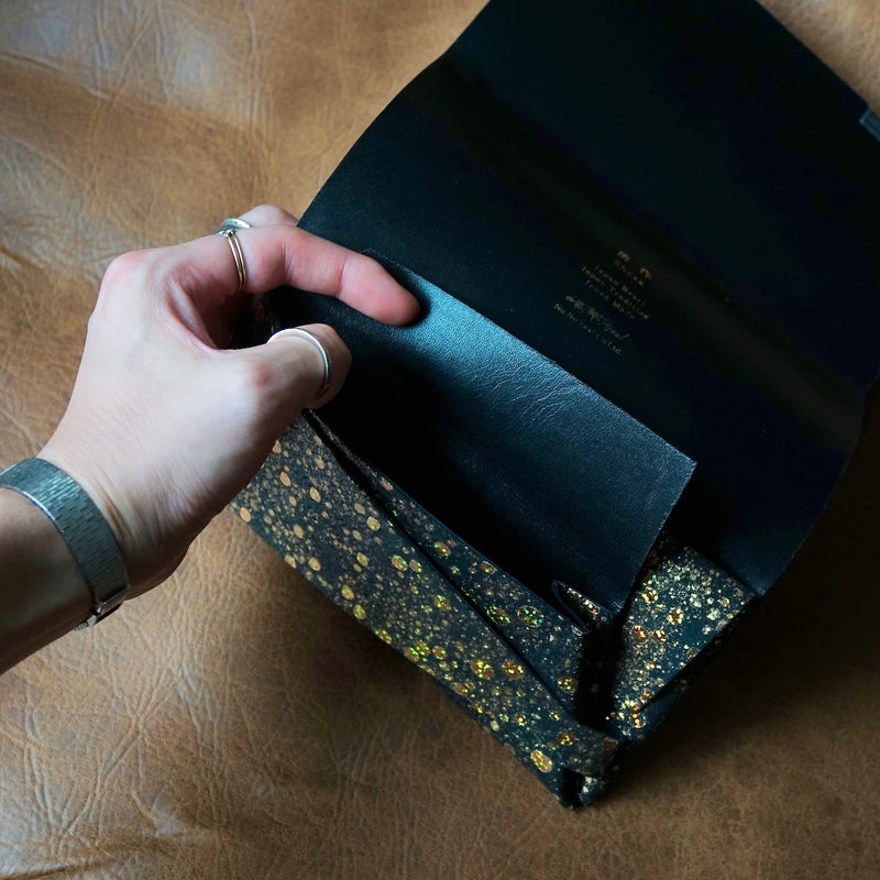 [Limited period]shosa / Long wallet golden quartz x black