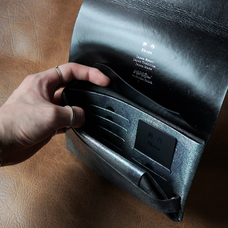 [Limited period]shosa / Long wallet floral x black