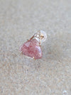 HAVITAS tri-cut gem pierce Strawberry quartz K10 片耳