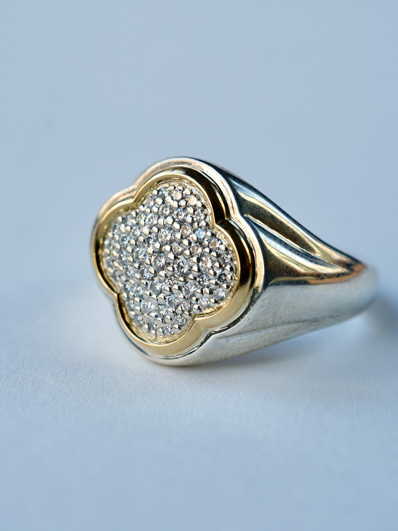 YES / SIGNET PAVE RING_Round