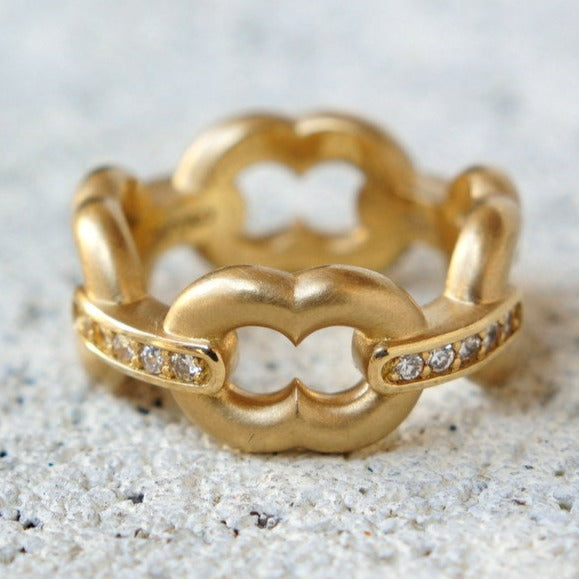 GIFTED / 4LINKED IMPLOSION CHAIN RING K18YGD