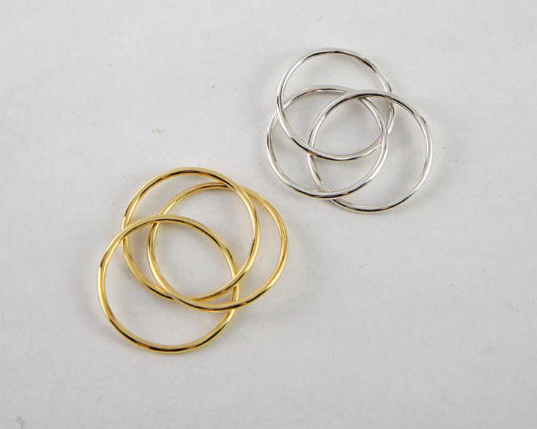 Losau / Trinity Line Ring (K18 Gold / Silver)