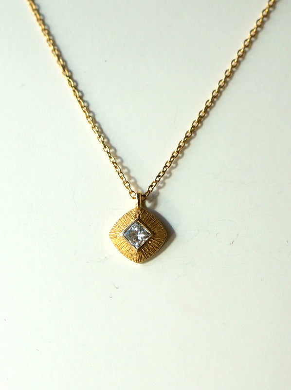 YES Square Holo Necklace K18