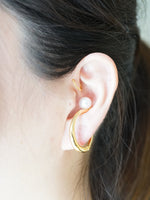 HAVITAS big hoop inner cuff pearl K18コート 片耳