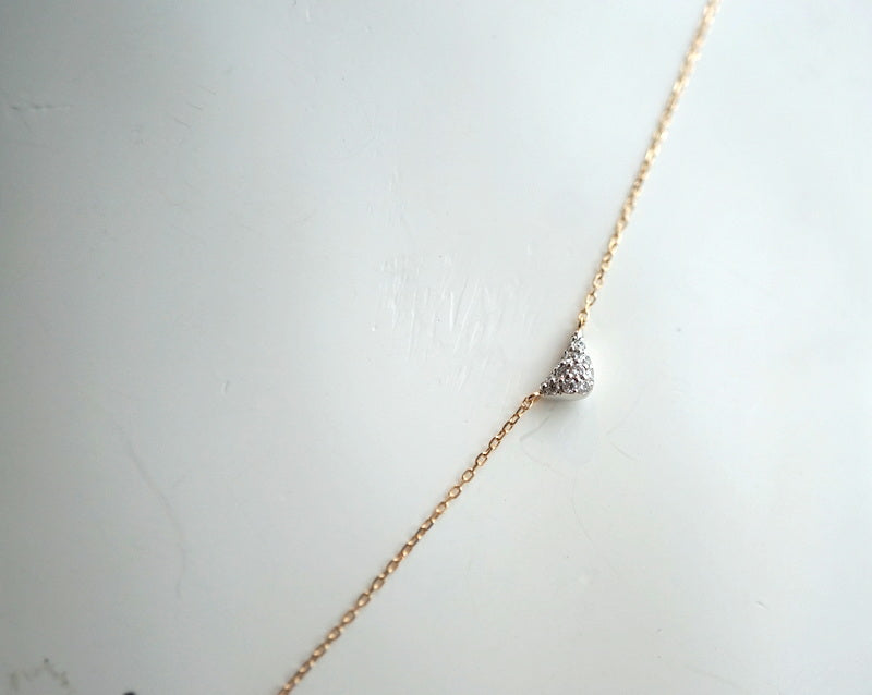 GICLAT / 雫 ネックレス 3 Dia K18YG/PT900