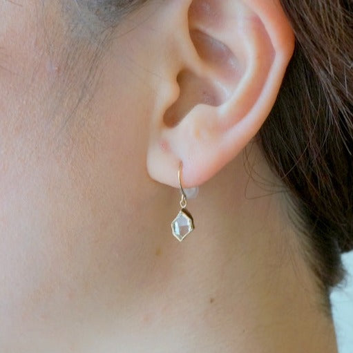in her  K10 Wrapping Herkimer diamond  pierced earrings（ピアス）
