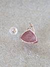 HAVITAS tri-cut gem pierce Strawberry quartz K10 片耳