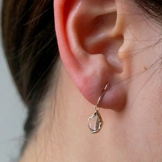 in her  K10 Wrapping Herkimer diamond  pierced earrings（イヤリング）