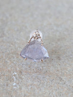 HAVITAS tri-cut gem pierce Lavender quartz K10 片耳