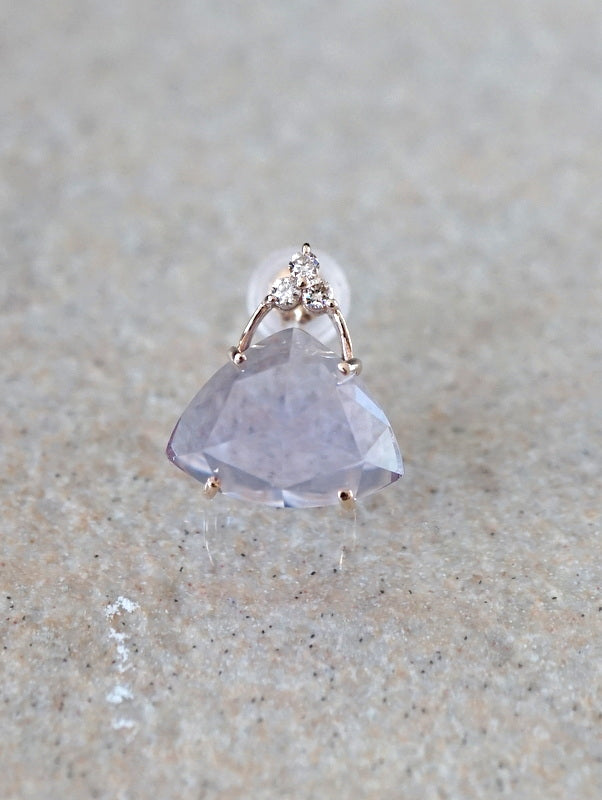 HAVITAS tri-cut gem pierce Lavender quartz K10 片耳