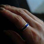 VINTAGE JEWELRY/  Blue enamel ring
