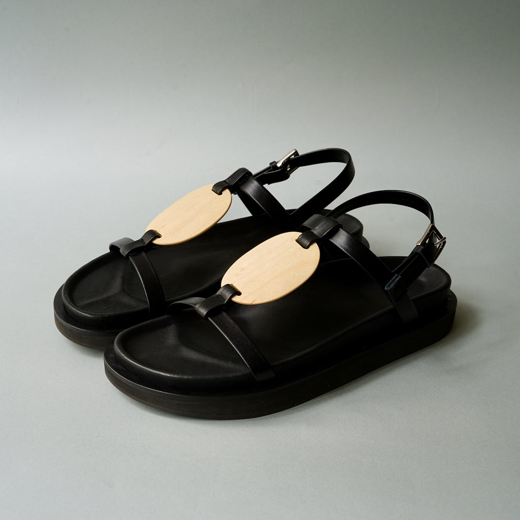 _Fot / plywood volume sandals – Fuligo / Fuligoshed