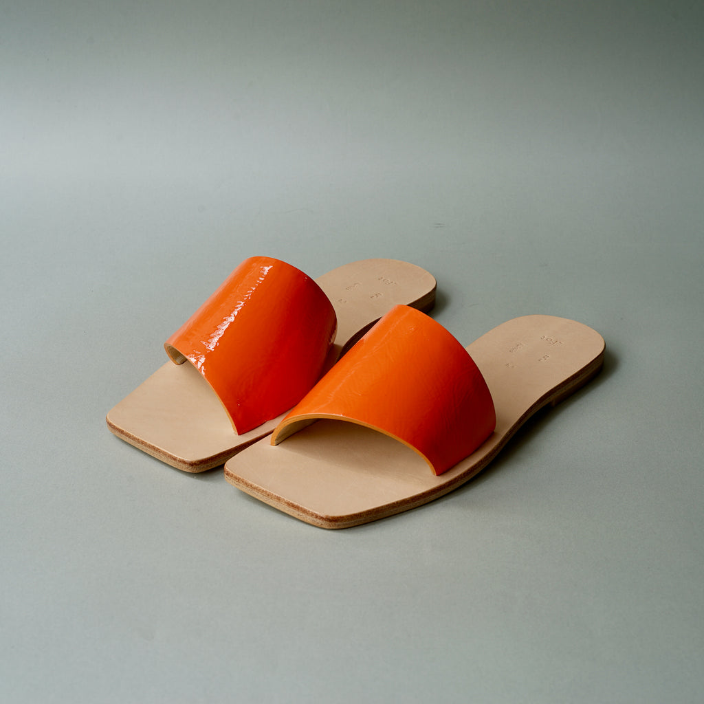 _Fot / wood heel mule sandals soft _ circle (maple) – Fuligo 