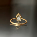 K18 Pair-Shaped Roughcut Diamond Ring / 17