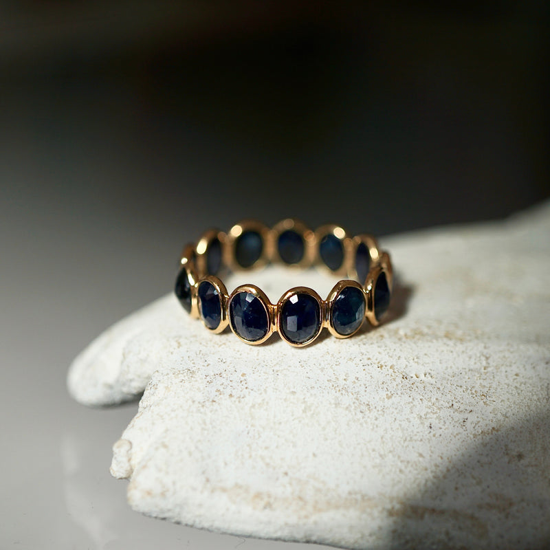 K18 blue sapphire eternity ring #13