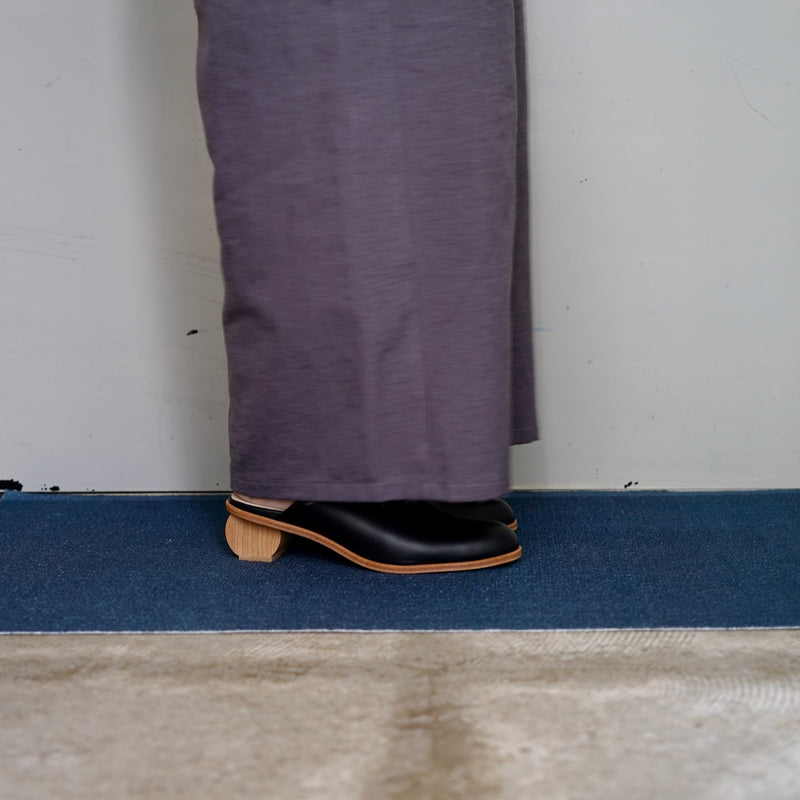 _FOT / WOOD HEEL MULE SANDALS SOFT _ CIRCLE (MAPLE)