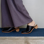_FOT / WOOD HEEL MULE SANDALS SOFT _ CIRCLE (MAPLE)