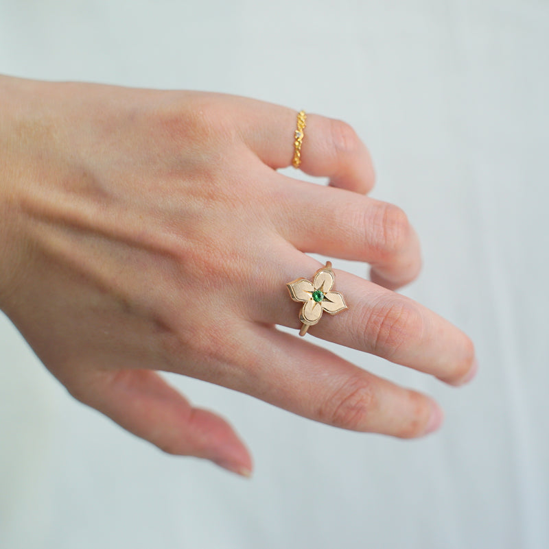 Kagann jewelry (カガンジュエリー) / Moroccan star ring グリーンガーネット K10