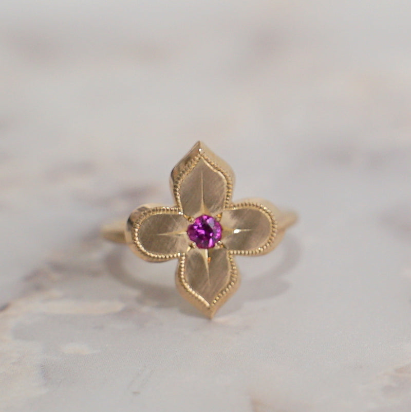 Kagann jewelry (カガンジュエリー) / Moroccan star ring ピンクサファイア K10